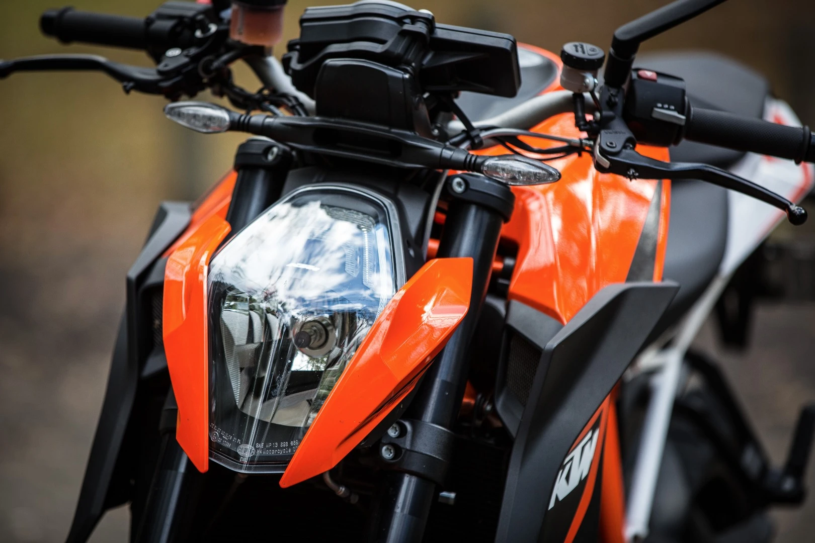 The KTM 1290 Super Duke R's headlight is decent without being spectacular