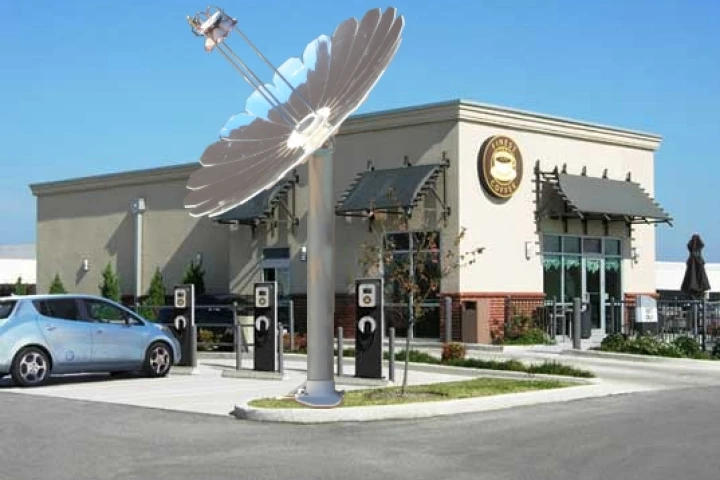 Artist's impression of an installed Lotus solar collector (Image: Monarch)