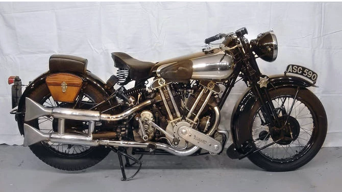 This 1937 Brough Superior SS100 sold for US$137,000 in November, 2005. It was auctioned by Bonhams
