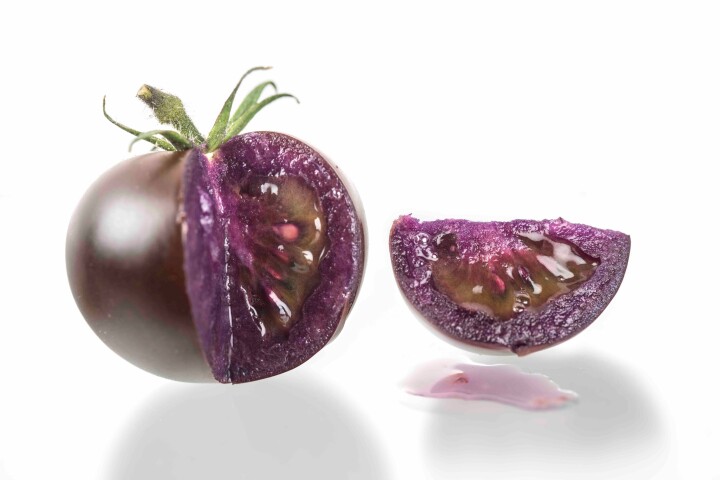 The tomato has been gene-edited to produce high levels of a purple antioxidant known to be beneficial to human health