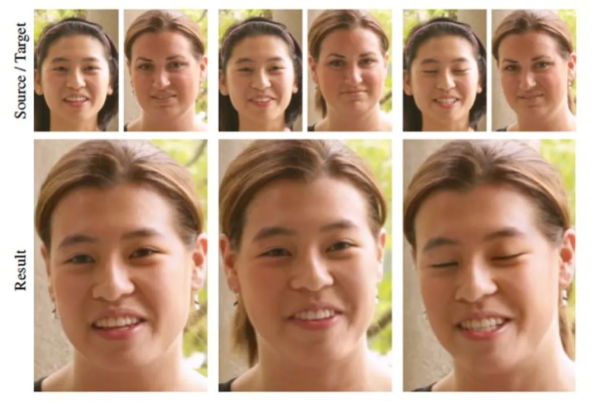 A Harvard computer scientist has created a digital "face transplant" system, that could be used by amateur and low-budget film-makers (Images: Association for Computing Machinery)