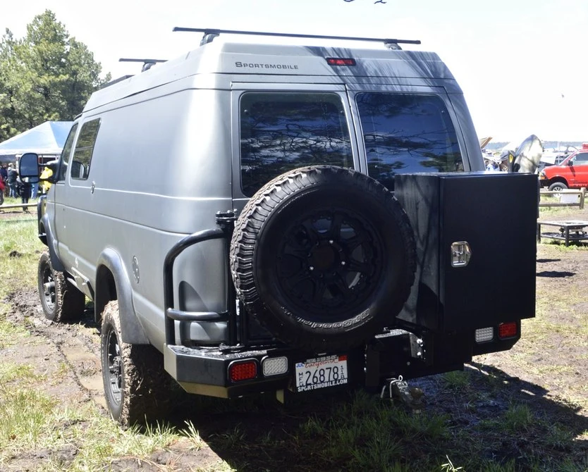 The Sportsmobile Classic features a custom van shell atop an E-Series Cutaway chassis