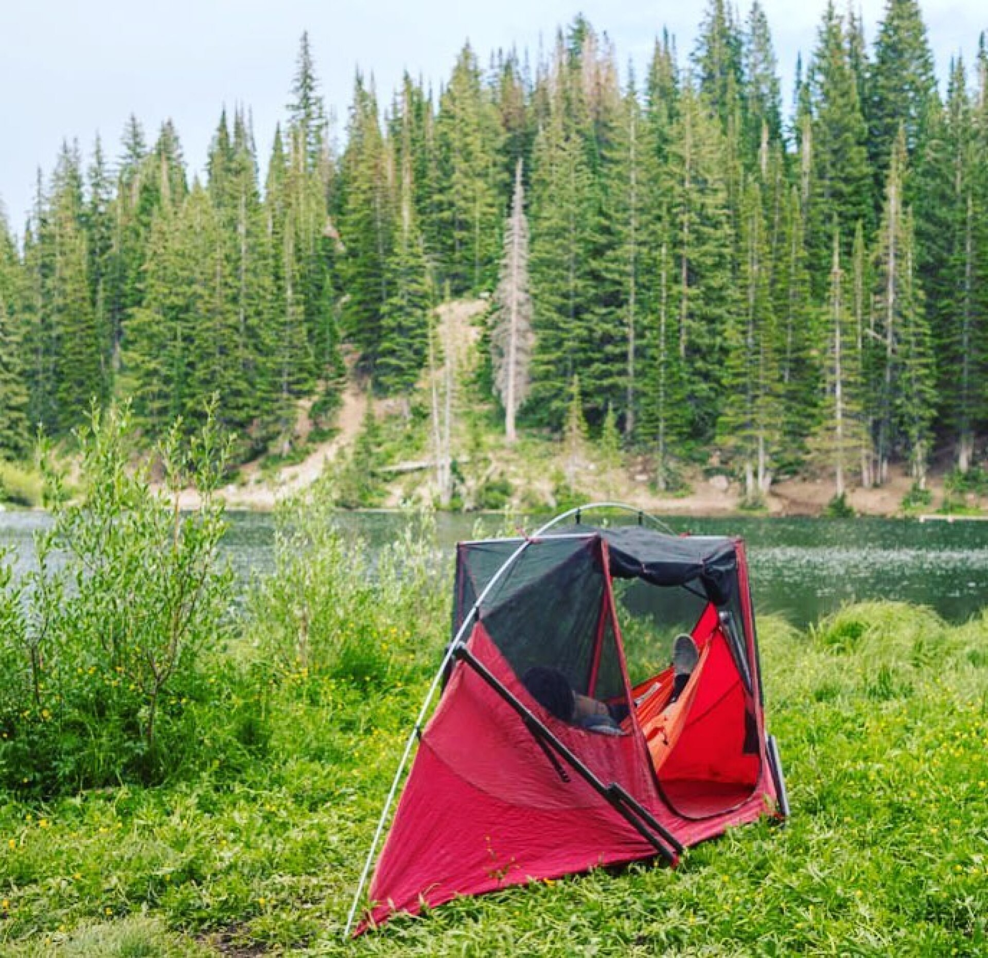 The Tammock flips the hammock tent around into a freestanding ground tent