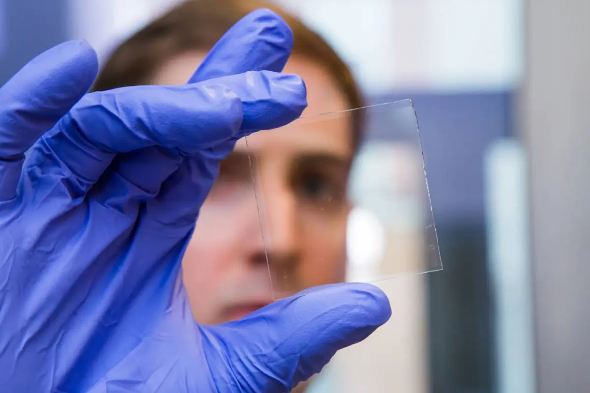 A new smart window system from Princeton harvests energy from UV light, to lighten or darken the window to block out light or heat as needed