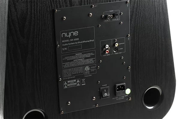 The speaker features Bluetooth connectivity with a 33-foot range, ports for connecting both 3.5mm and RCA audio plugs, and slots for SD memory cards and USB drives