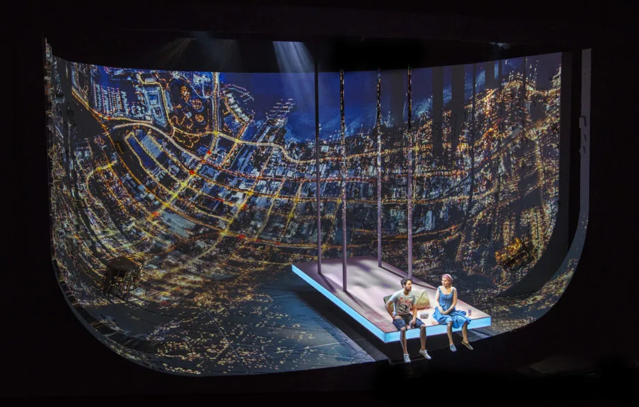 Set Design of the Year was awarded to ES Devlin for the play Ugly Lies The Bone. The bowl-shaped map allowed for dynamic projections to constantly morph the space into different iterations as the play progressed