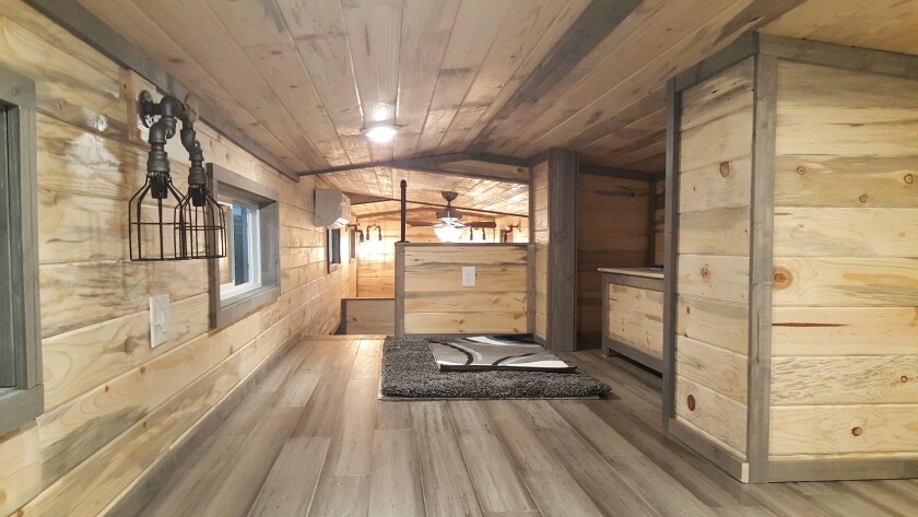The Tiny Giant's loft measures 17 ft (5 m)-long