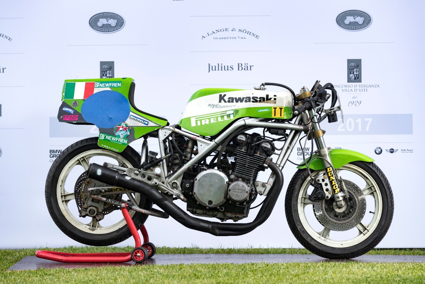 The collection of prestige frame builders represented at Villa d'Este included this 1979 Bizzarini Z900 Kawasaki