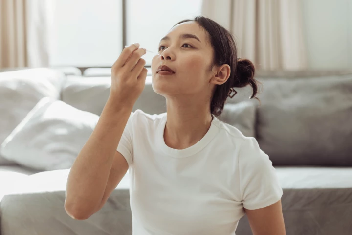 After purchasing the kit, a user performs a nasal swab at home then sends the sample off with results available online within one to three days