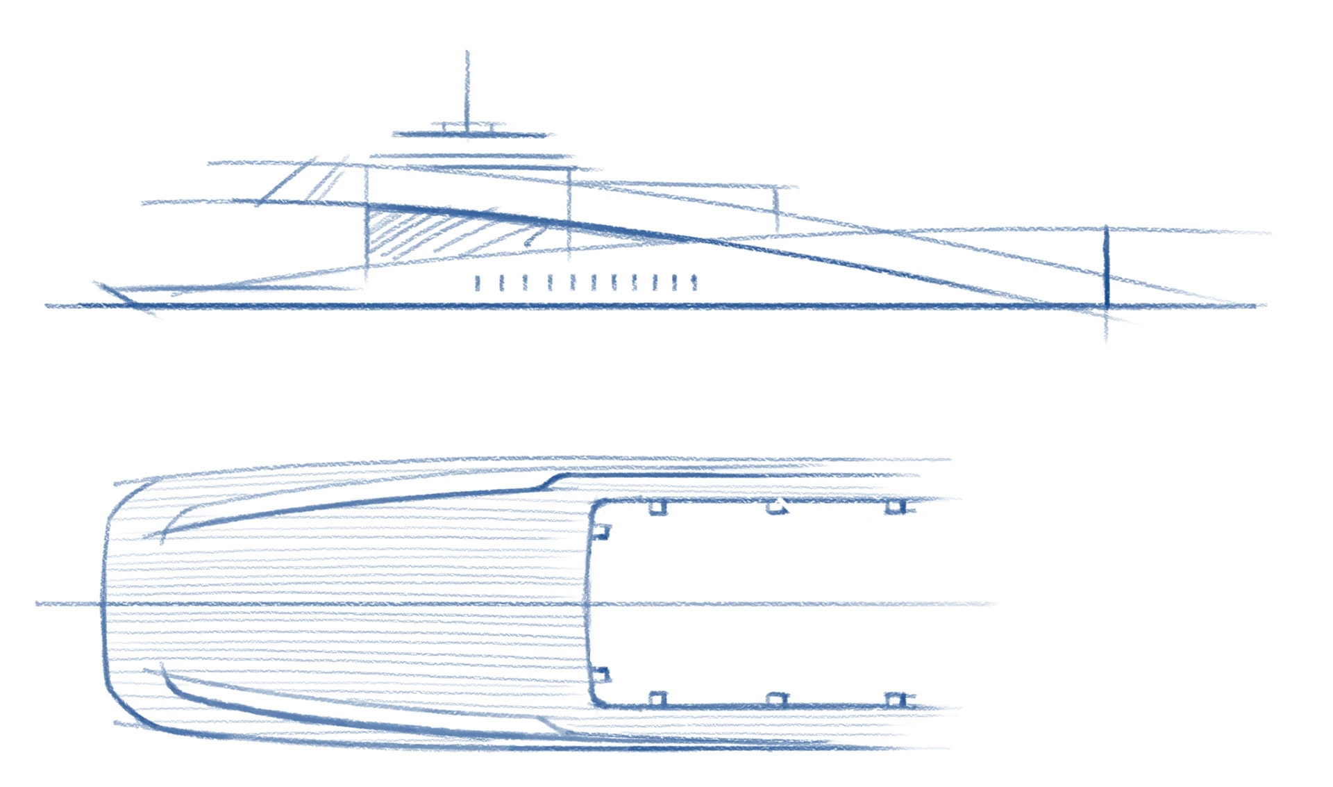 Preliminary sketch of Feadship Royale