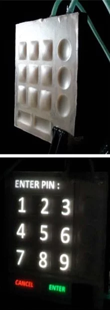 An example of the pop-up touchscreen prototype