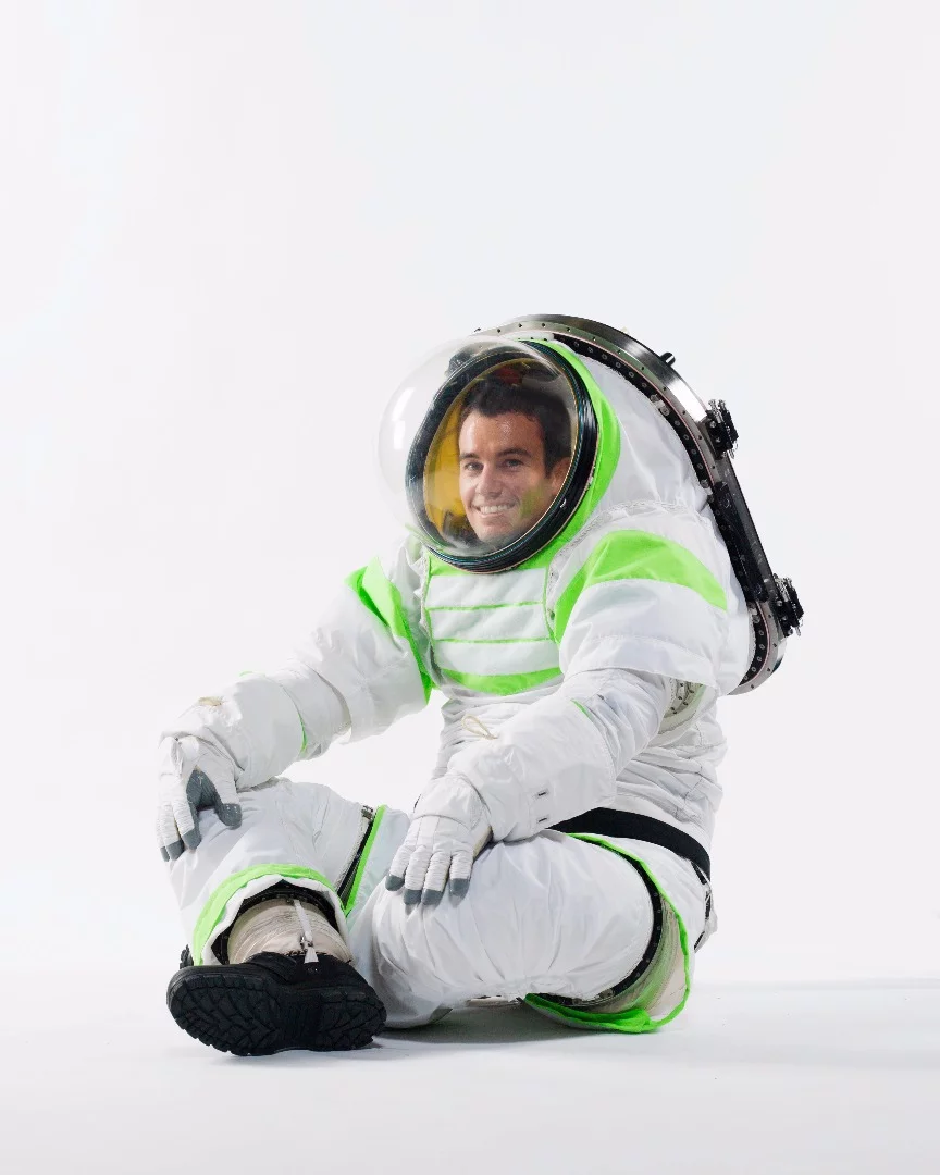 Sitting in the Z-1 suit