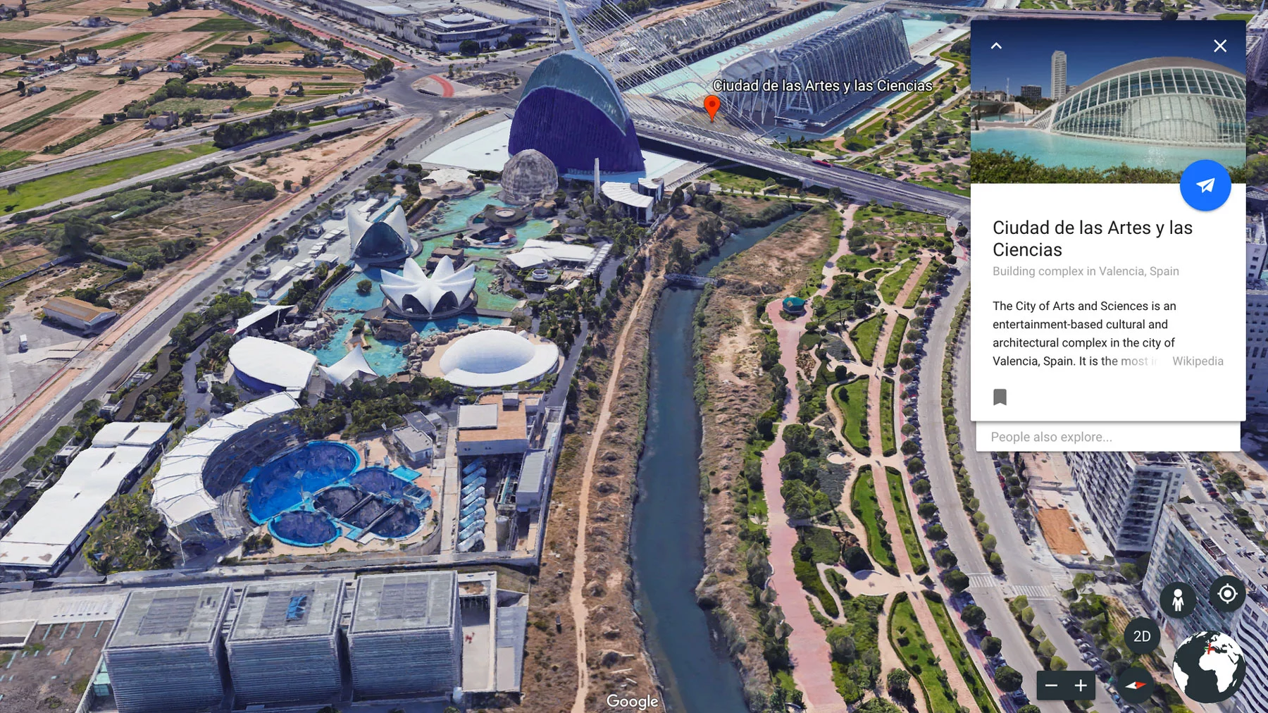 Google Earth has added 3D viewing options along with other informative, exploratory features