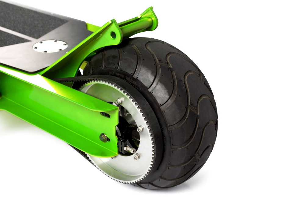 6-inch wide, 13-inch diameter chunky tires make the Rover good for both road and dirt