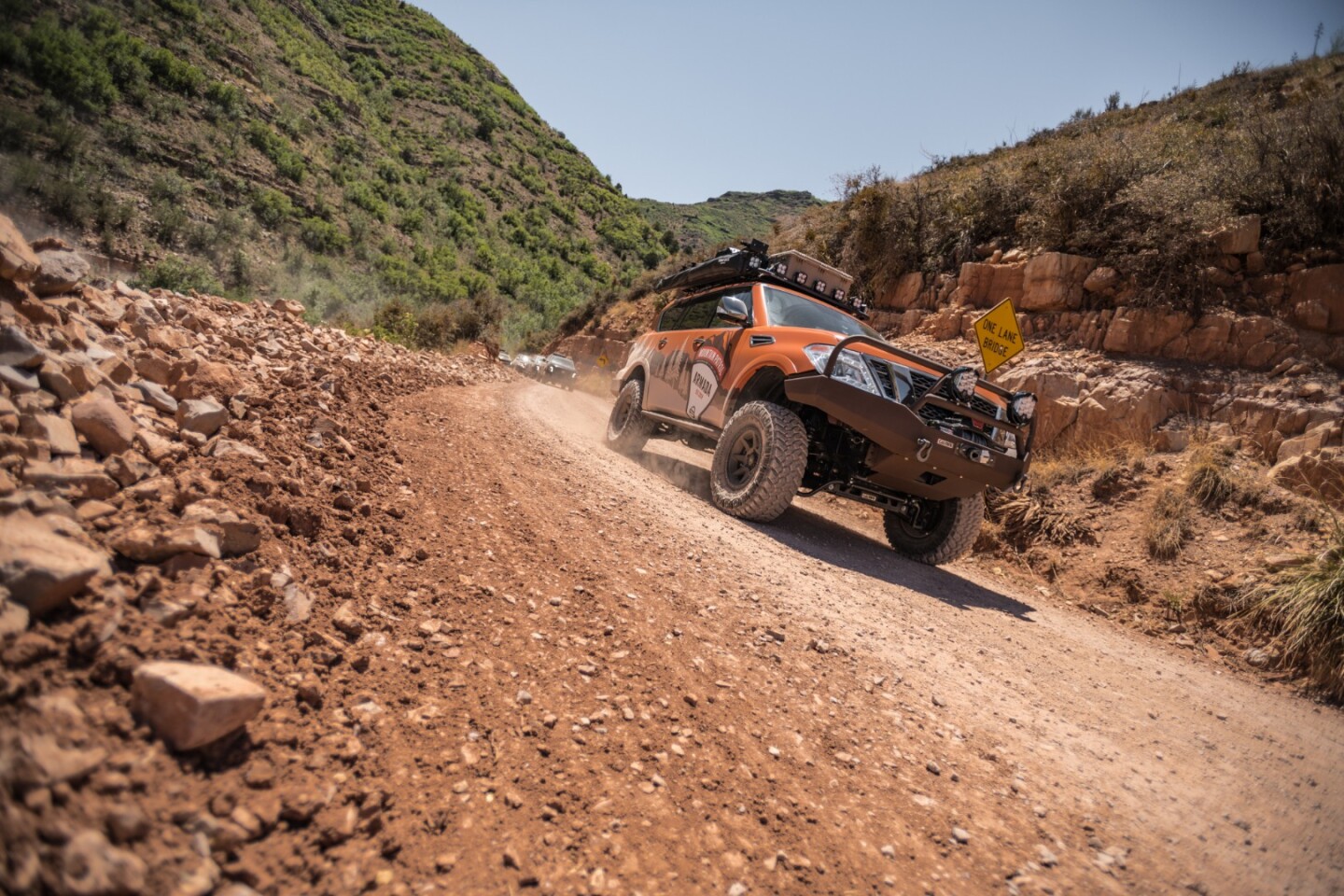 The Armada Mountain Patrol makes easy work out of the dirt road