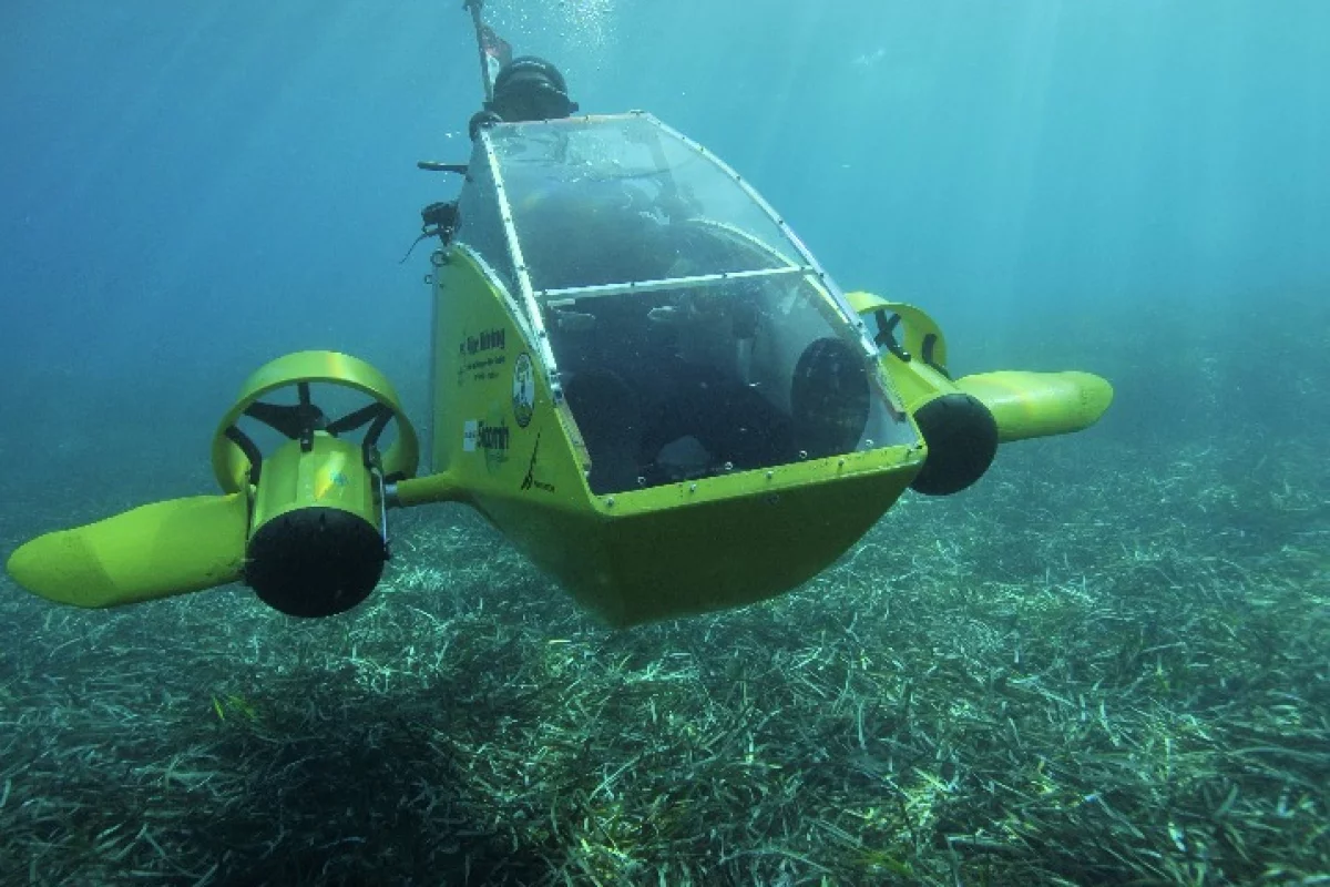The Scubster Nemo can reach a top speed of 8 km/h and it's batteries are reported good for 2 hours between charges
