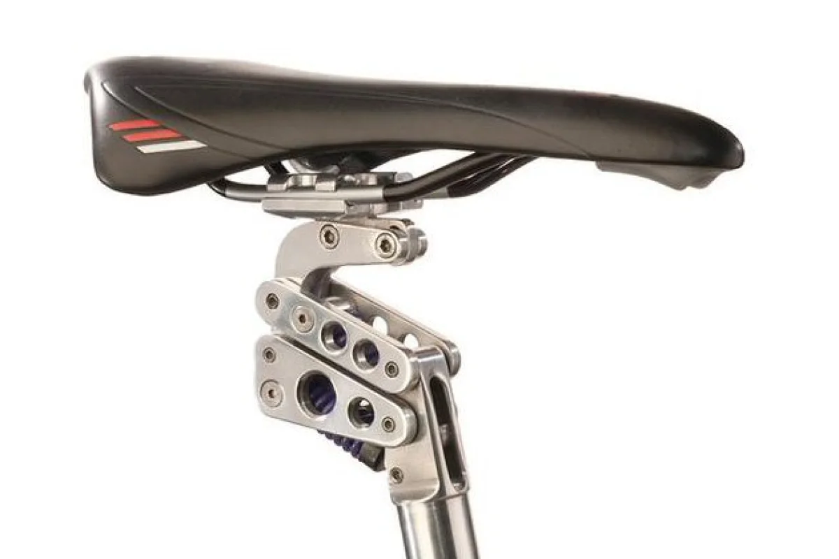 BodyFloat works by levitating a rider over their bike and terrain via a patent-pending undamped dual spring, dual parallelogram system