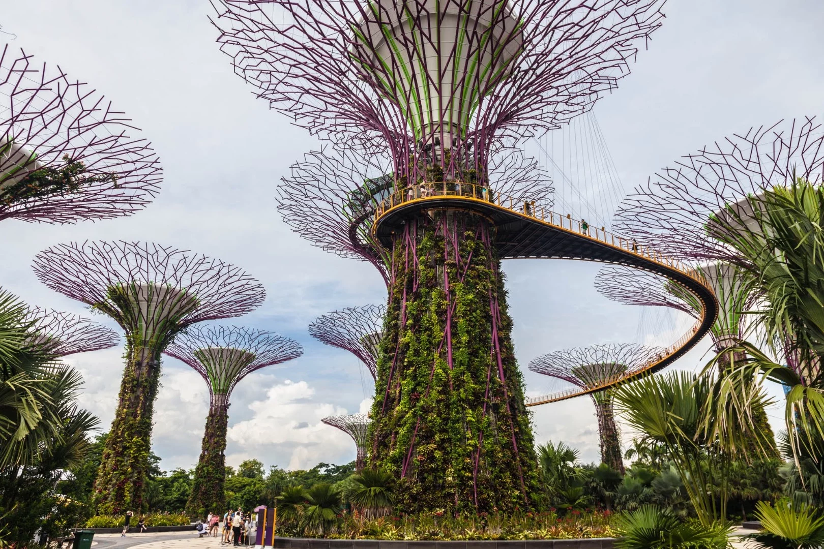 Completed in 2012, Gardens By The Bay in Singapore consist of several giant "Supertrees" home to exotic vertical gardens