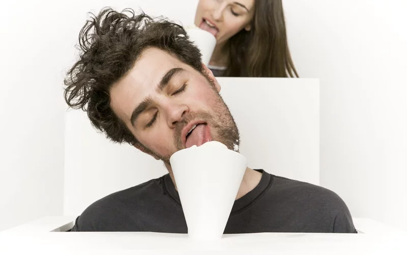 A computer containing a library of melody loops and beats controls the audio output