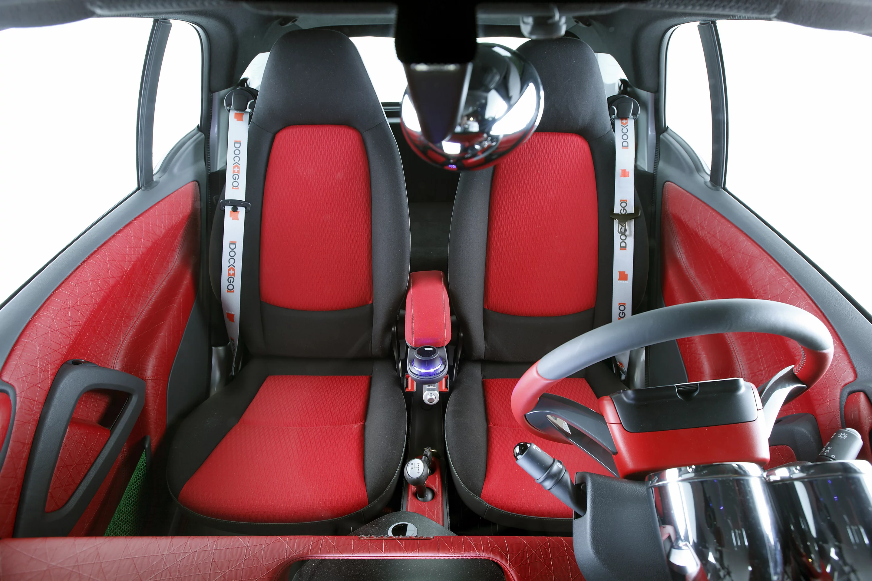 The interior features high-tech upholstery