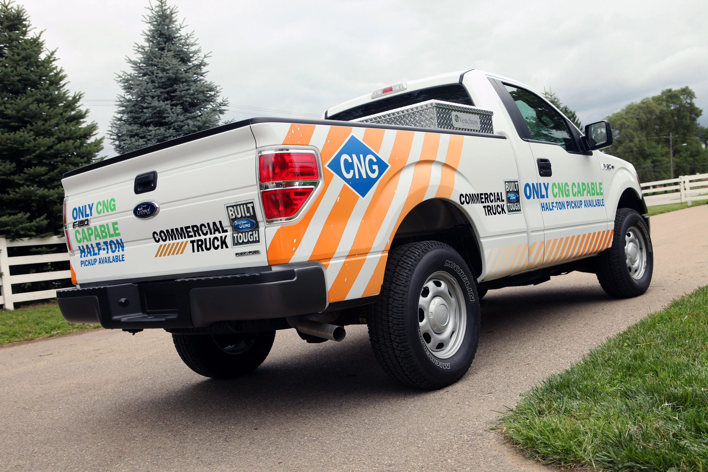 Ford estimates that the cost of outfitting the F-150 with a CNG fuel system will be between $7,500 and $9,500
