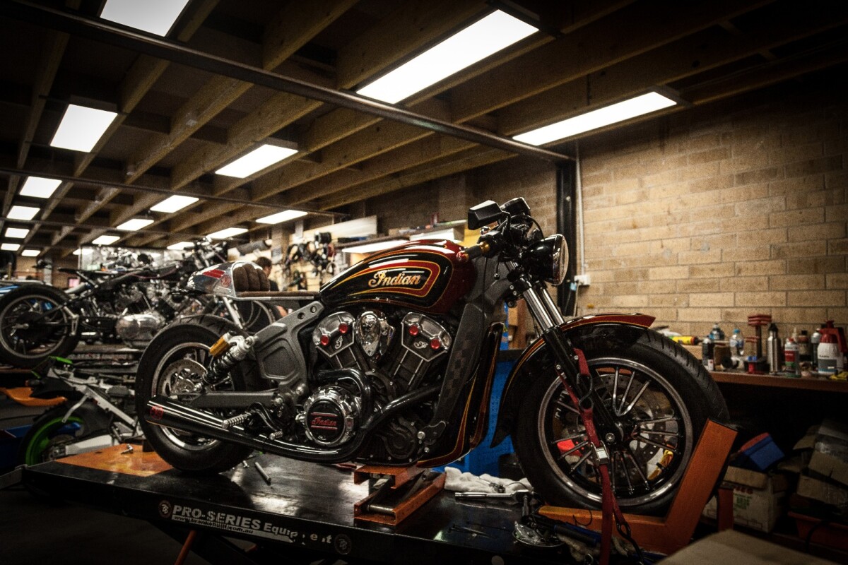 2016 Indian Scout - a cafe racer custom being done up by the Antique Motorcycles team