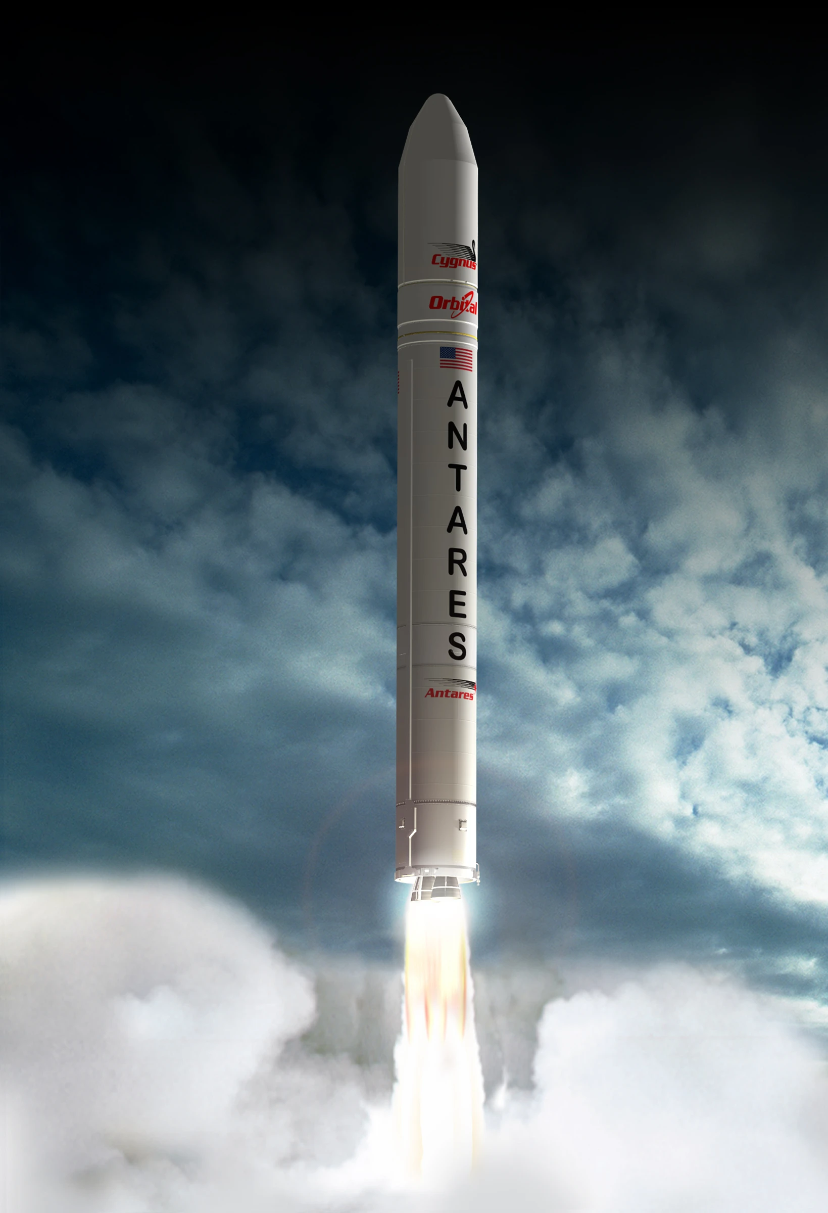 Artists' rendering of Antares in flight (Image: Orbital Sciences Corporation)