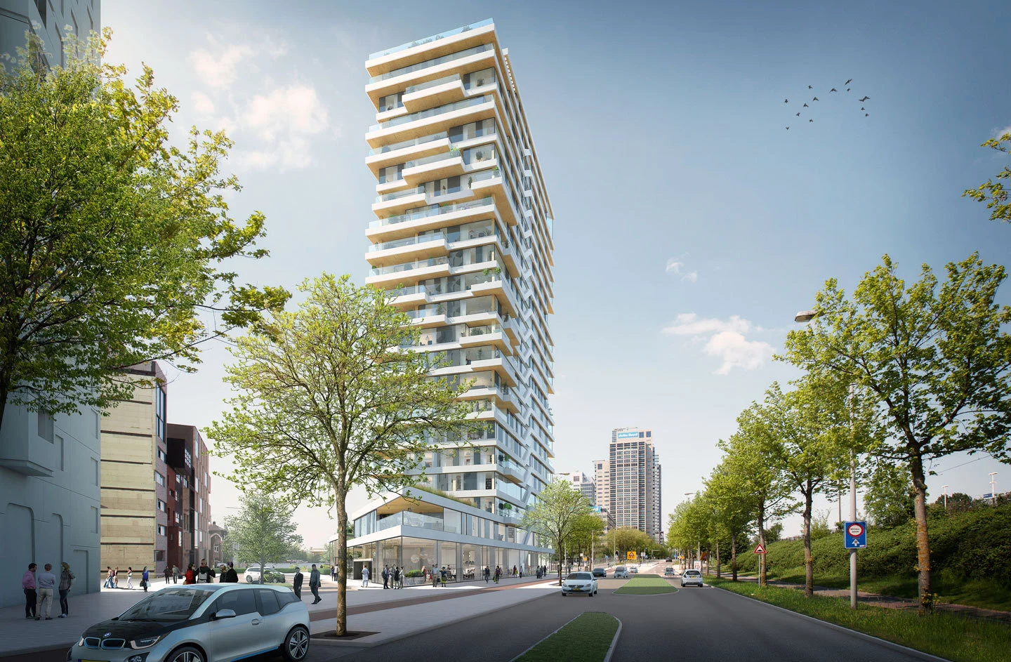 There will be 55 apartments in all, plus cycle storage space, an underground car park and an urban winter garden that's open to the public