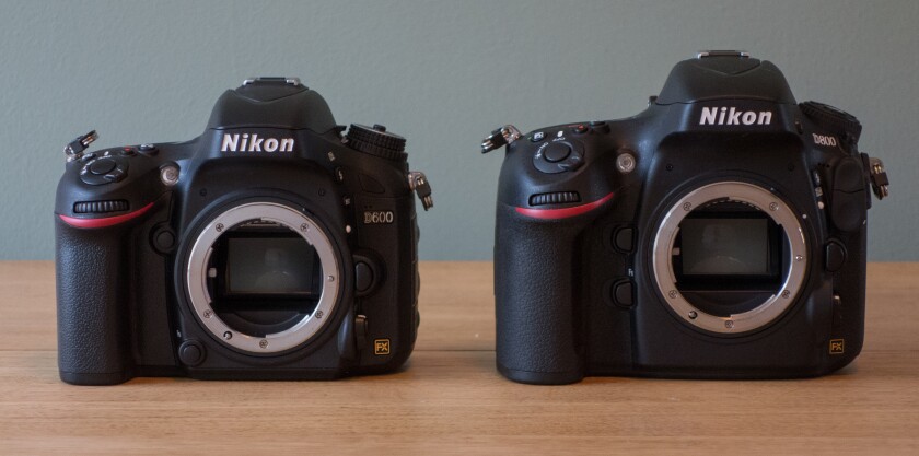 Compared with the D800, the Nikon D600 is considerably smaller