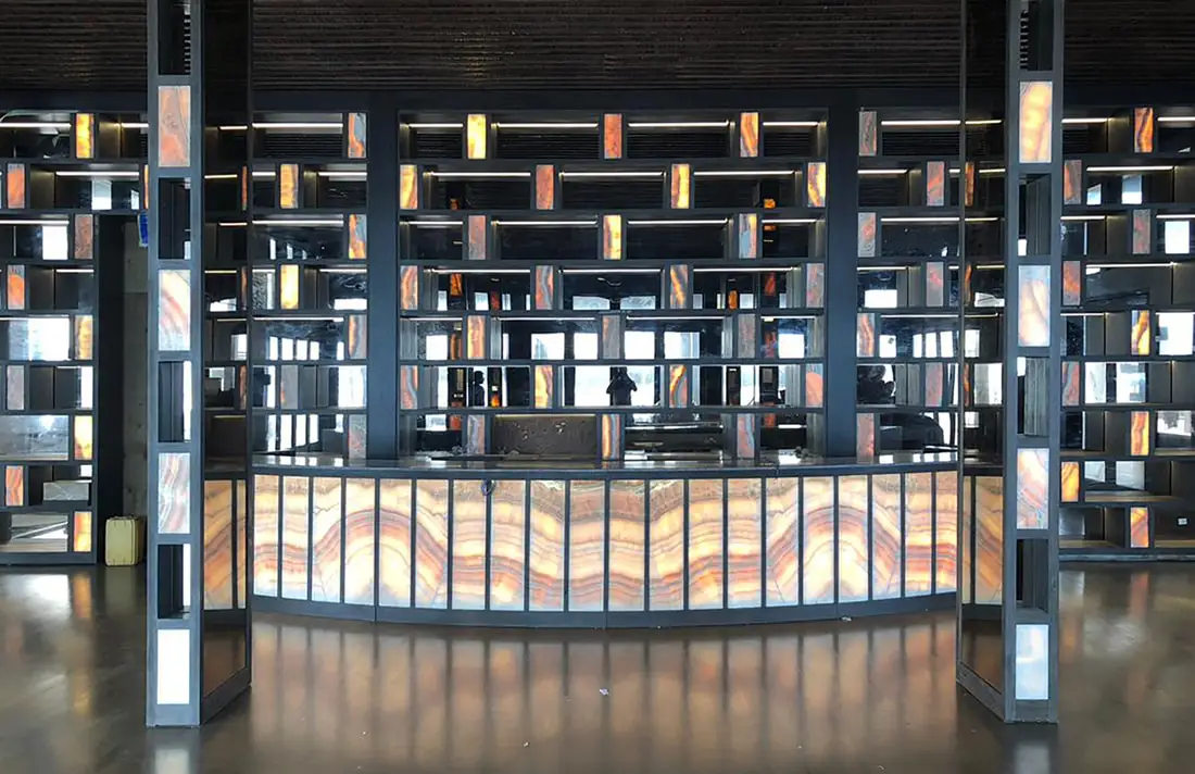 Reception desk at Kudadoo Island
