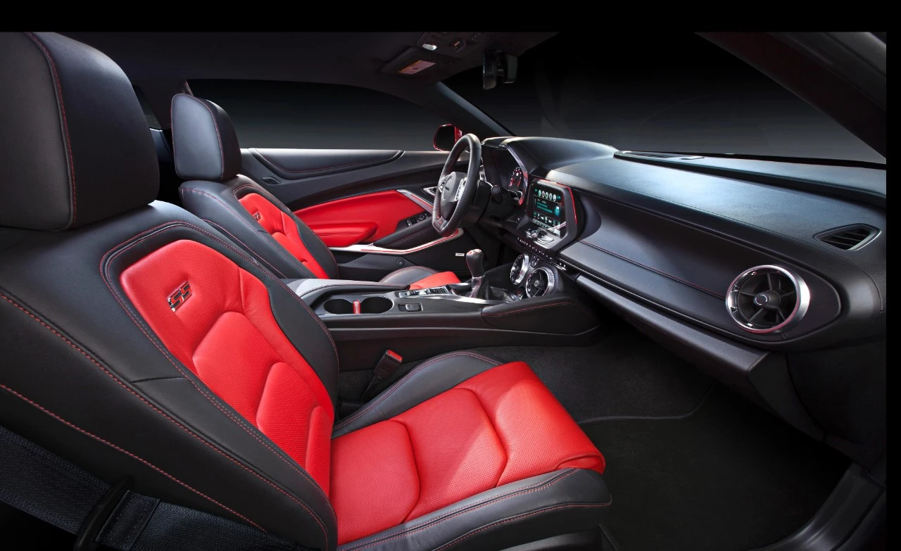 The 2016 Camaro SS model has a statement-making red interior option