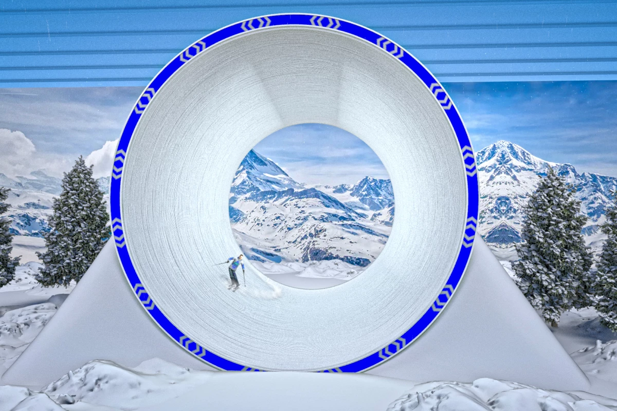The higher up the wall you go, the more acceleration you can unlock. Riding the Snowtunnel (rendered here, as full-size prototypes are yet to be built) might feel a bit like surfing a wave
