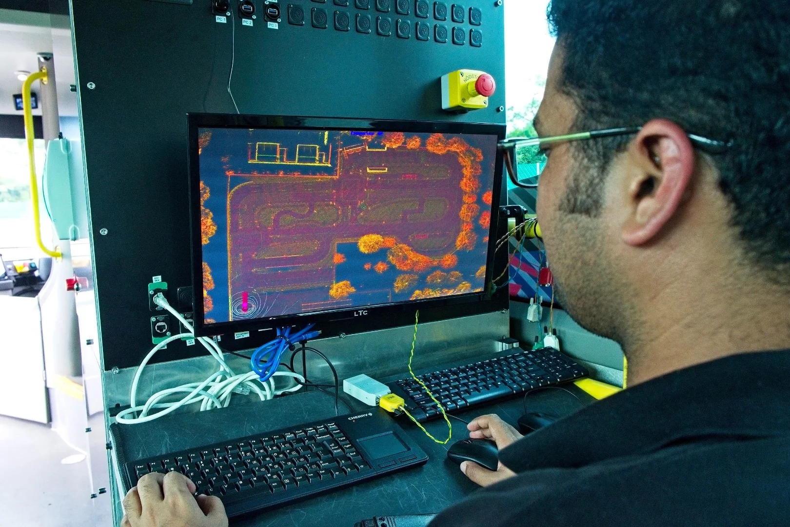 Helping the Volvo bus find its way around campus will be AI navigation software that works with data collected by a suite of advanced sensors