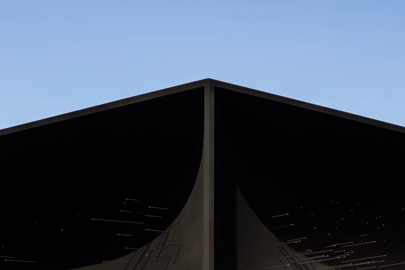 The super-black structure is covered in Vantablack VBx2 spray paint