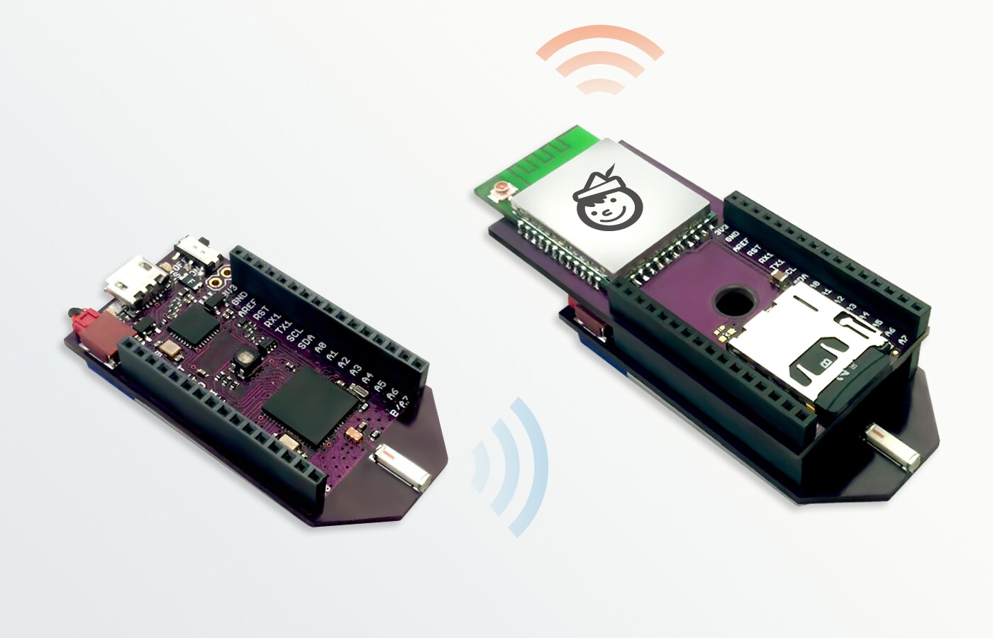 The Pinoccio microcontroller has an optional Wi-Fi shield available for internet connection