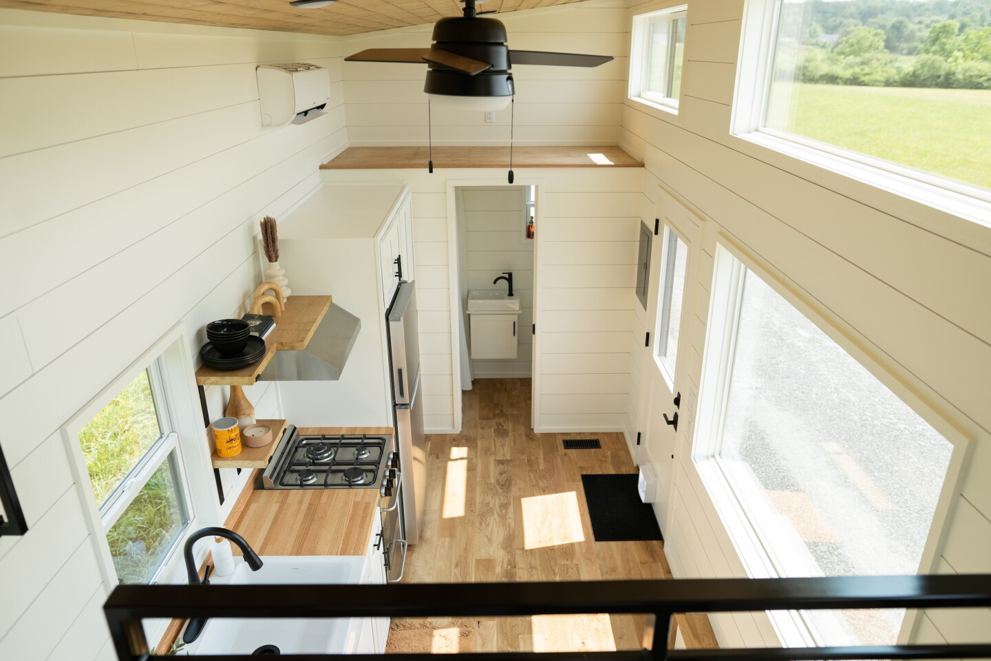 The Pingora's kitchen takes up the center of the home