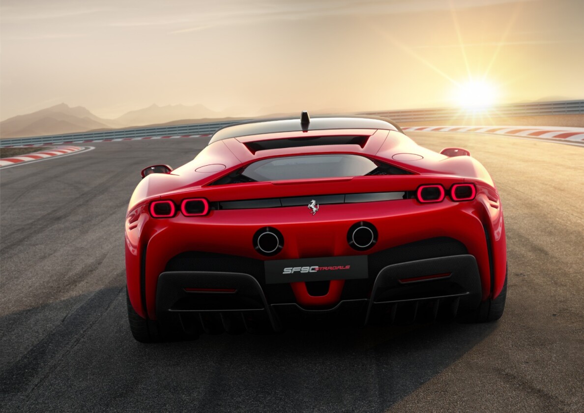 Active aerodynamics at the rear add downforce during hard cornering and braking