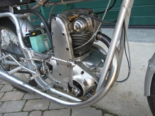 An extremely rare example of the F.B. Mondial 125 race machines which dominated 125 world championship racing in the early fifties. Pure gold mainly because it was sold with an extensive history file verifying its heritage. This 1953 Mondial 125 Monoalbero sold for GBP£59,360 ($101,545) in July, 2014 at a Coys auction in Bath, U.K.