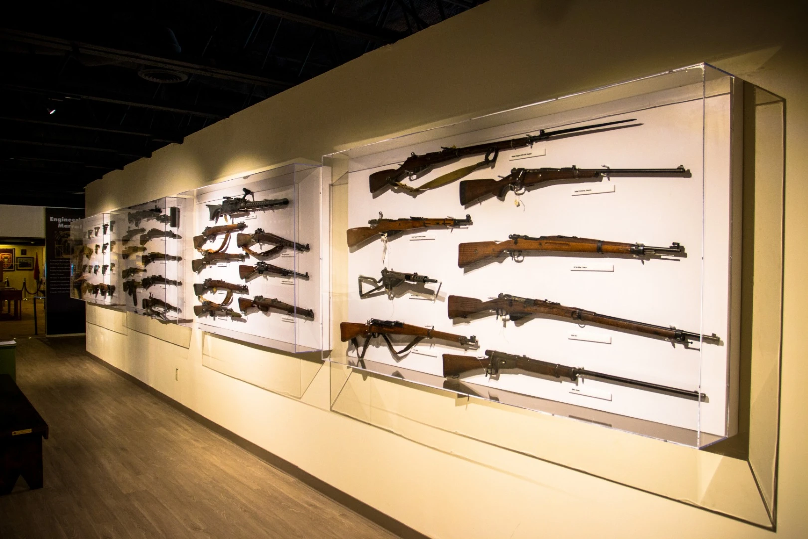 Inside the Patton Tank Museum, you'll find nearly every type of rifle used from World War I and II, all the way to the Vietnam War