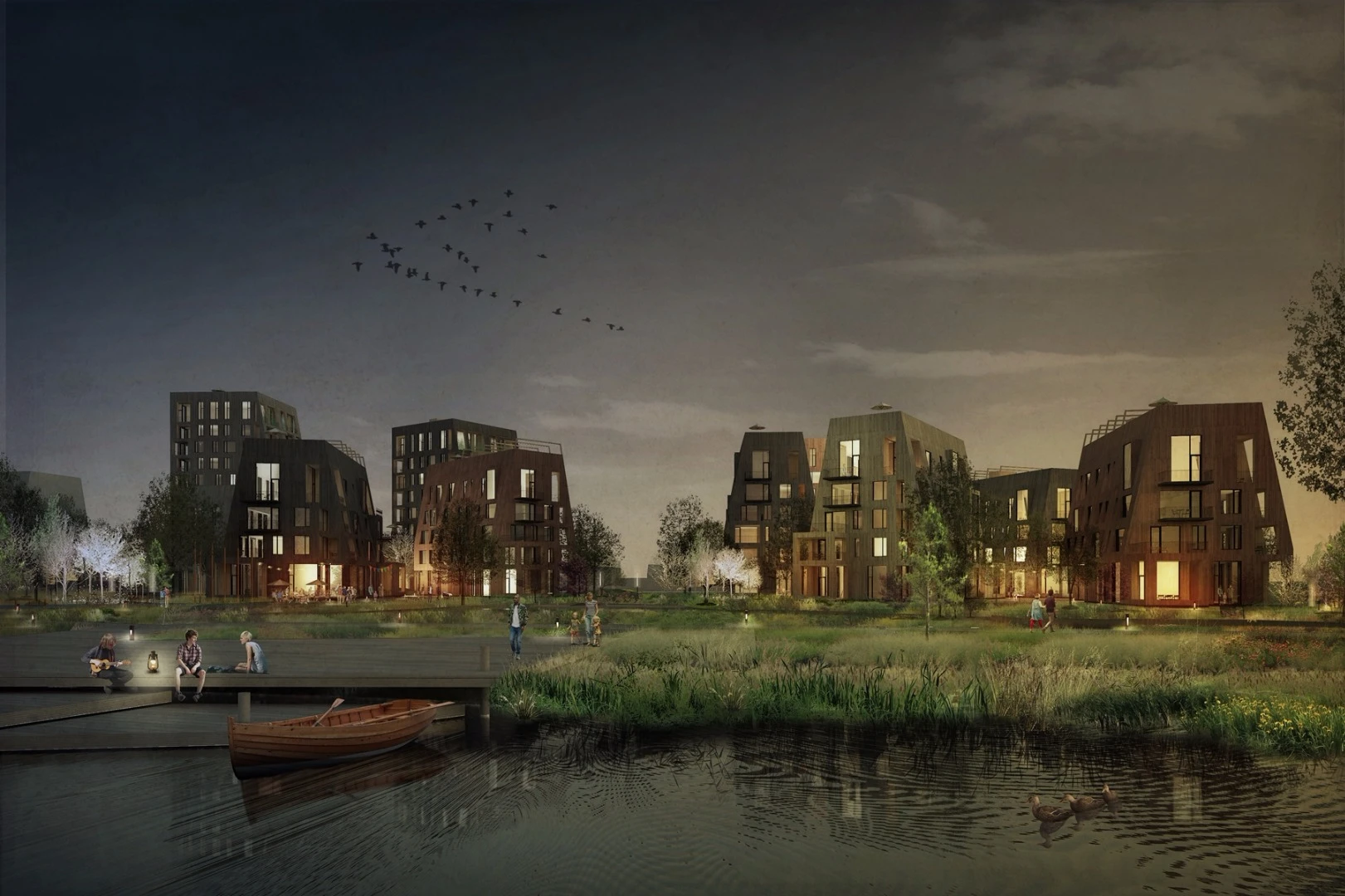 There will be trees, lakes and waterfront activities