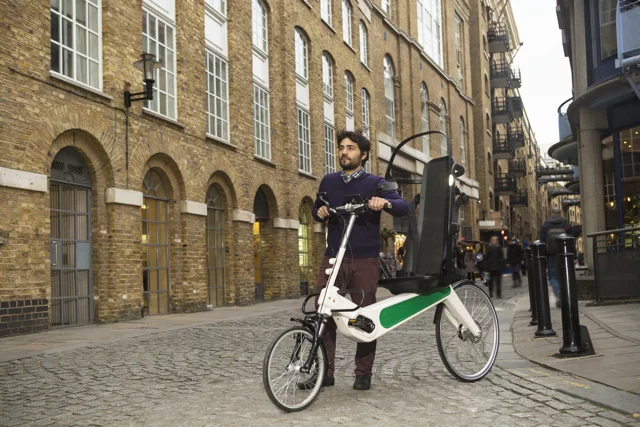 The pedal-electric version of the Babel Bike has a 250-watt Shimano STEPS motor, powered by a removable 36-volt 11.6-Ah lithium-ion battery