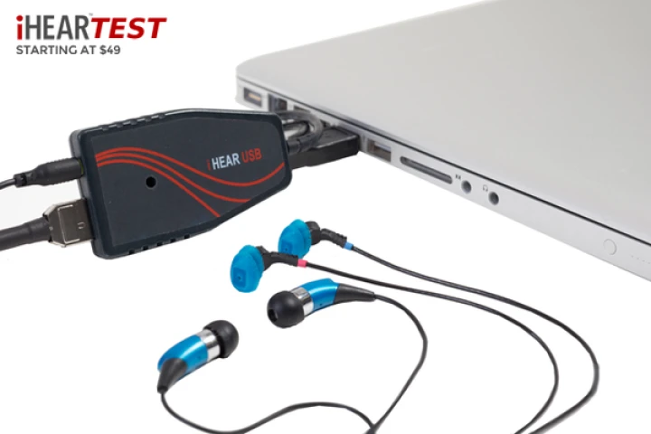 An online platform where the user can conduct their own hearing test and electronically calibrate the device themselves is primarily where the company is able to reduce the costs