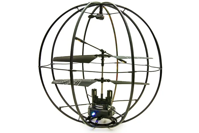Aside from protecting the rotors and electronics, the frame also helps the Space Ball right itself on the ground