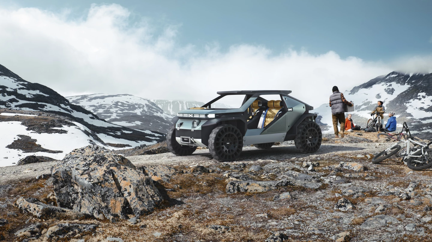 The Manifesto design concept boasts high ground clearance, 4-wheel drive and puncture-proof airless tires