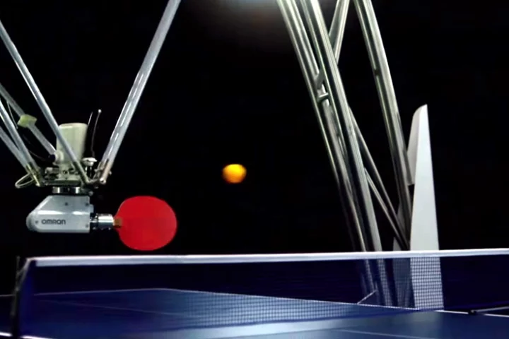 Omron has unveiled a ping-pong playing robot