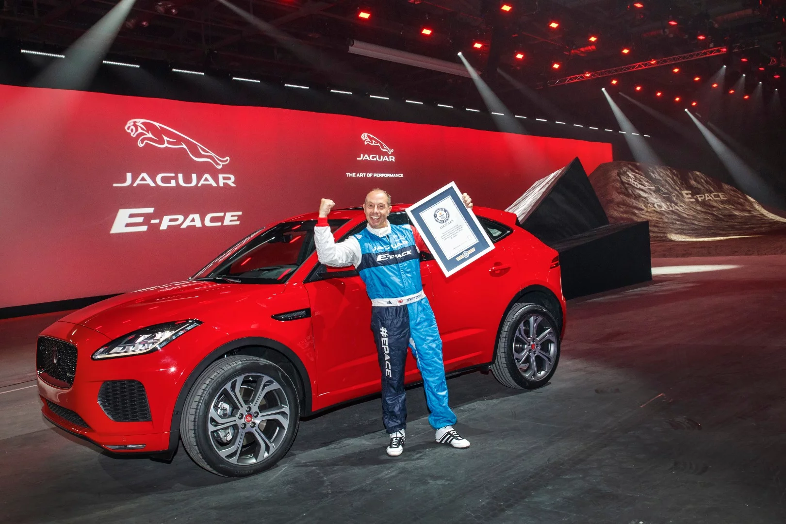 The E-Pace and driver Terry Grant are now both world record holders