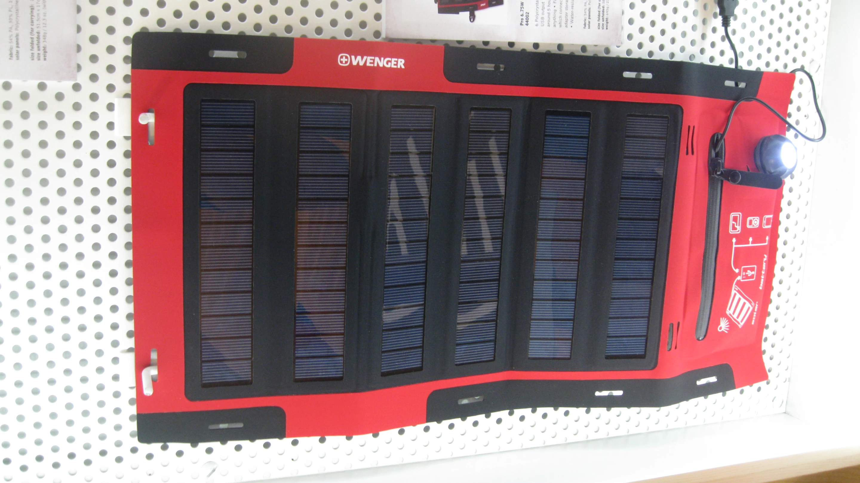 The solar chargers fold up for travel