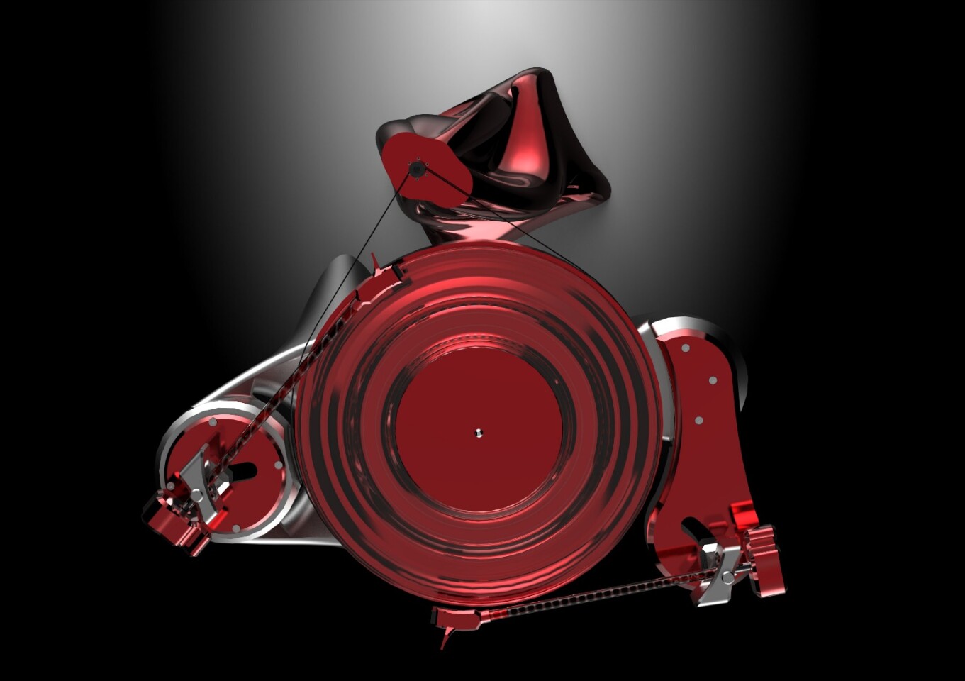 The Metaxas PP1's lathe-turned aluminum platter has wave-like formations on which rides an acrylic mat