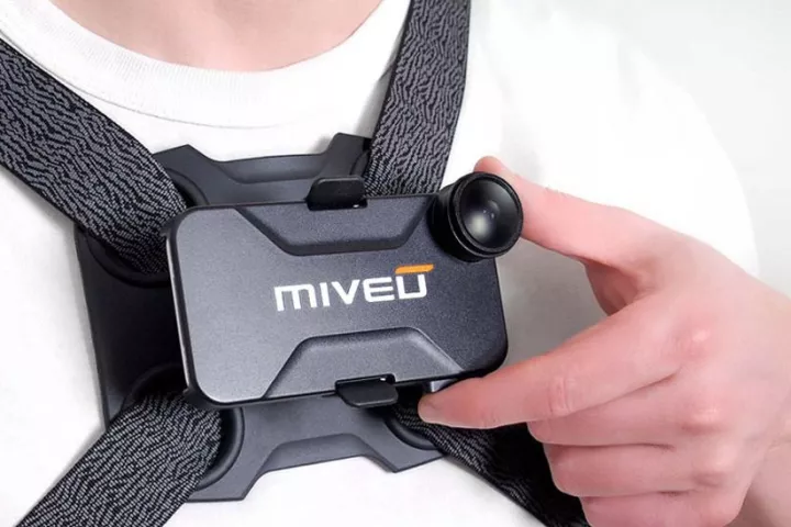 The Miveu-X is an iPhone case that converts the phone into a chest-mounted actioncam