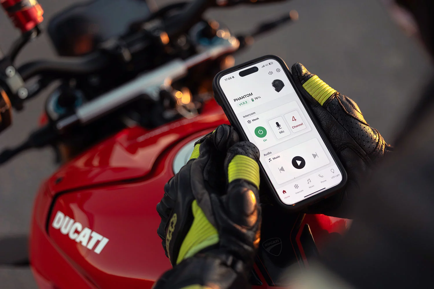 The Sena Motorcycles App allows you to customize the electronics per your fancy, and upgrade firmware and software over the air